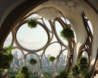 Arches entrelacées avec jardinières suspendues